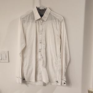 Ted Baker button down white textured cotton shirt